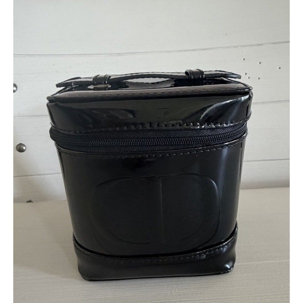 Dior CD Black Trouser Pouch Bag Cosmetic Case Patent NIB - Picture 2 of 8